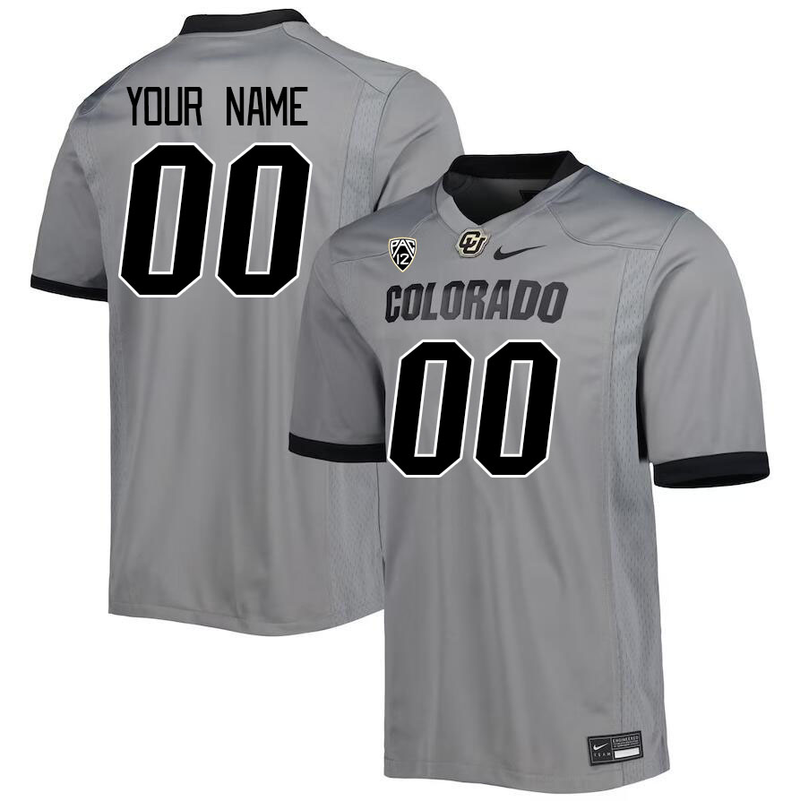 Custom Colorado Buffaloes Name And Number College Football Jerseys Stitched-Gray - Click Image to Close